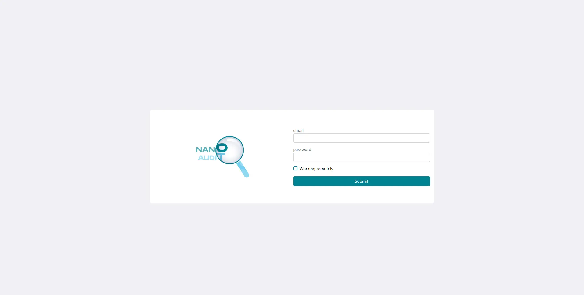 Login page